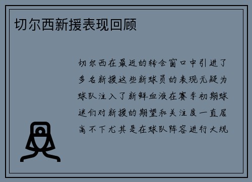 切尔西新援表现回顾